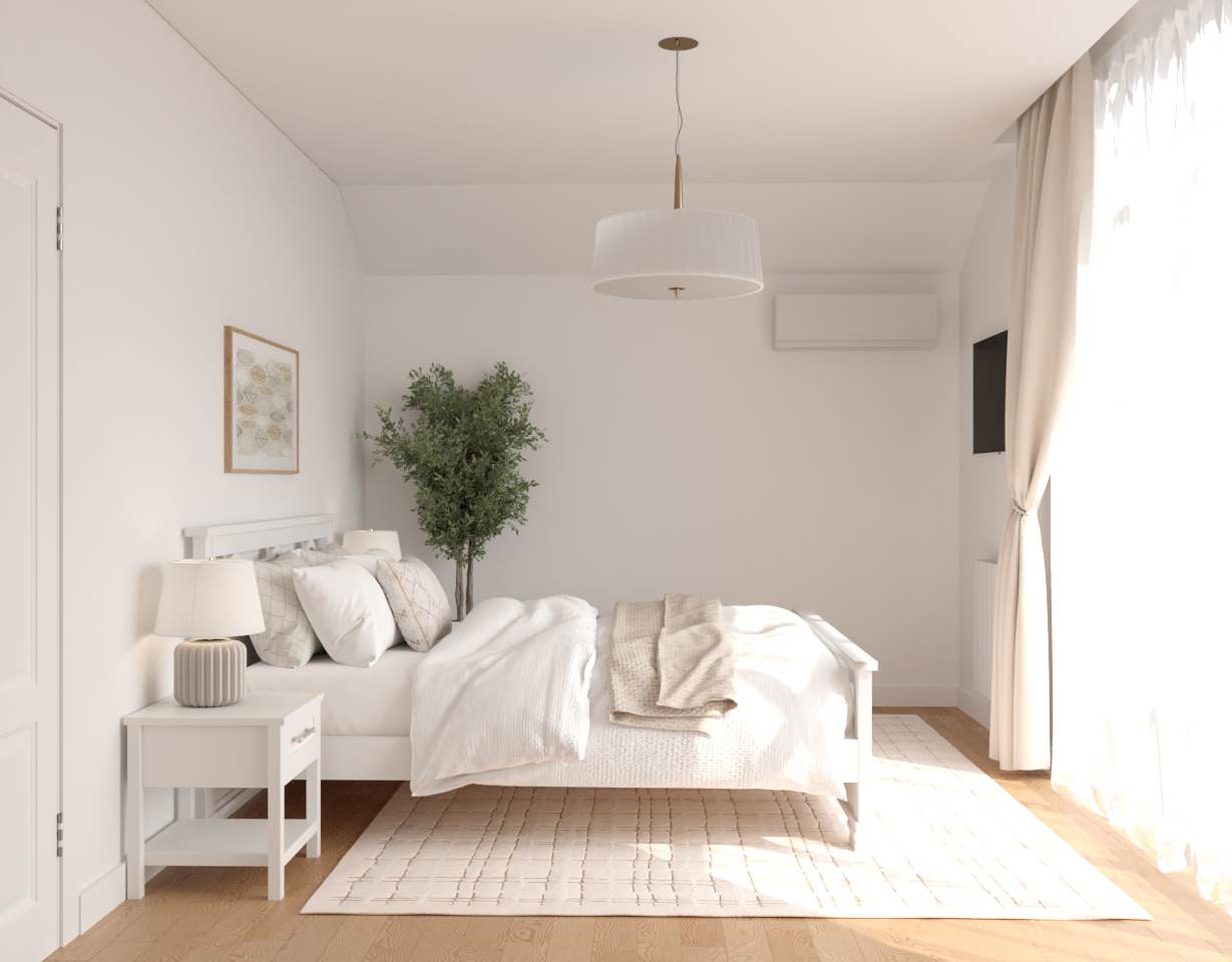 Частный дом в белом цвете