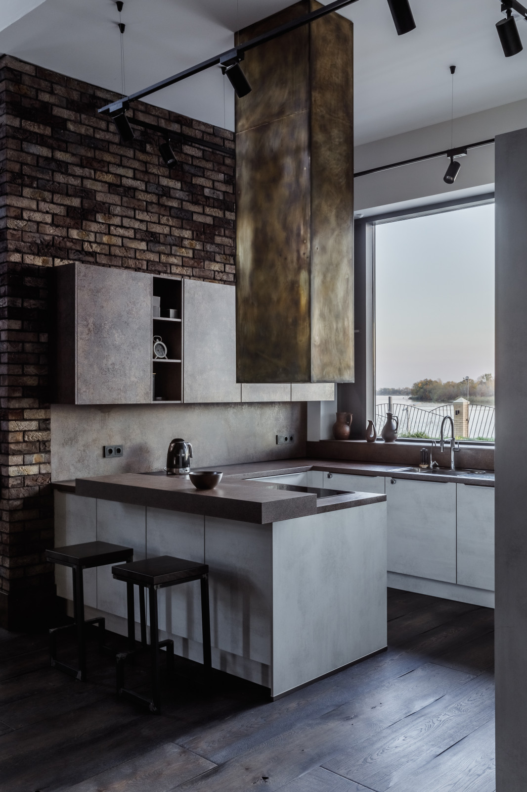 Кухня-гостиная в стиле loft в проекте салона nobilia г. Ростов-на-Дону