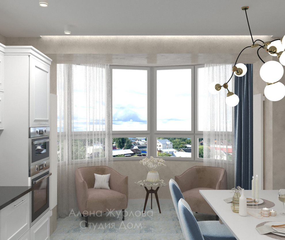 Обложка проекта: Кухня-гостиная с акцентом