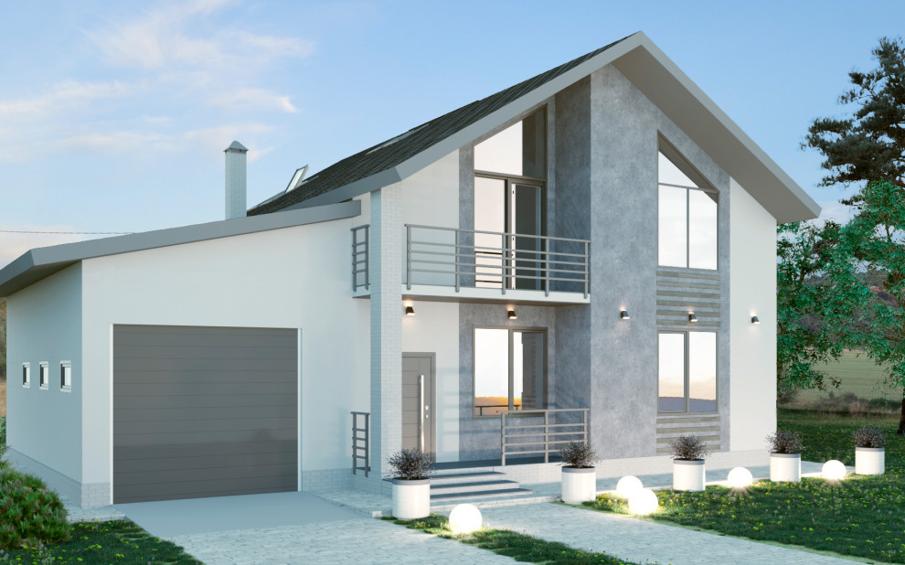 Интерьер дома, с мрамором и яркими акцентами