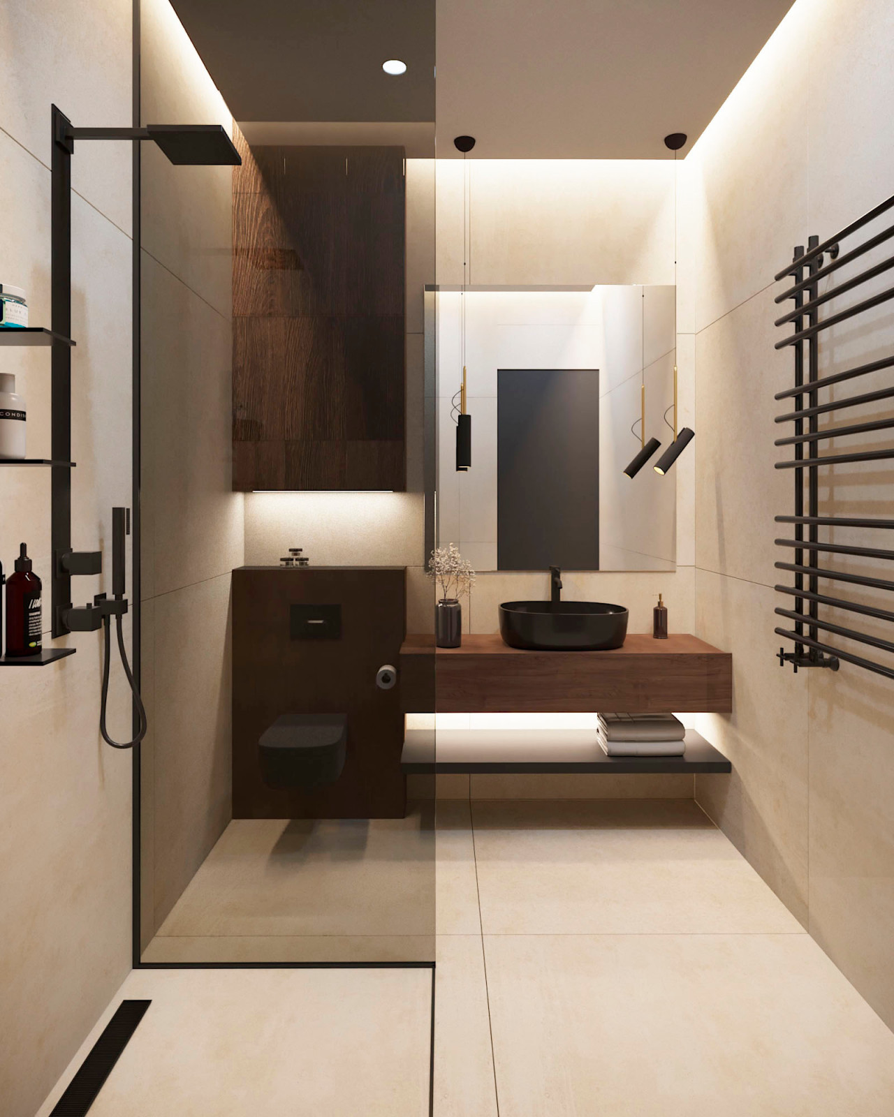 Санузел в стиле минимализм