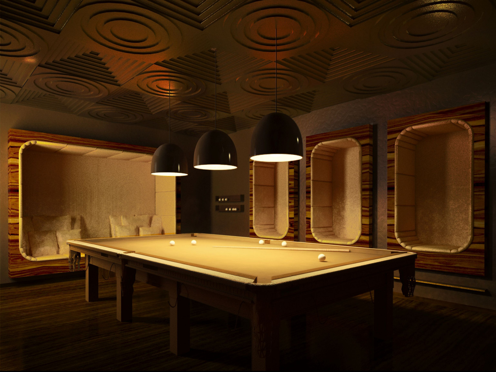 House in a pine forest - the 3D view