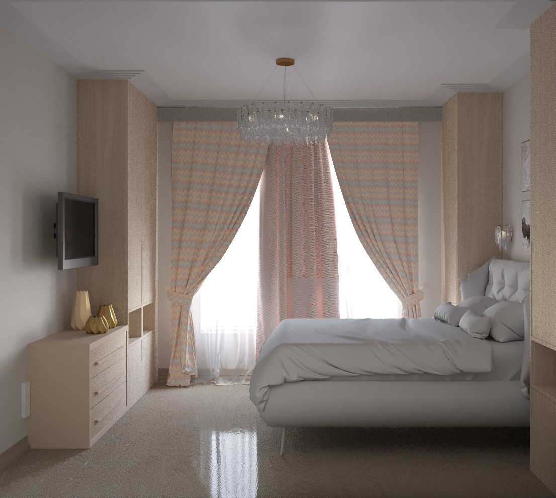 Обложка проекта: 3d-визуализация спальни