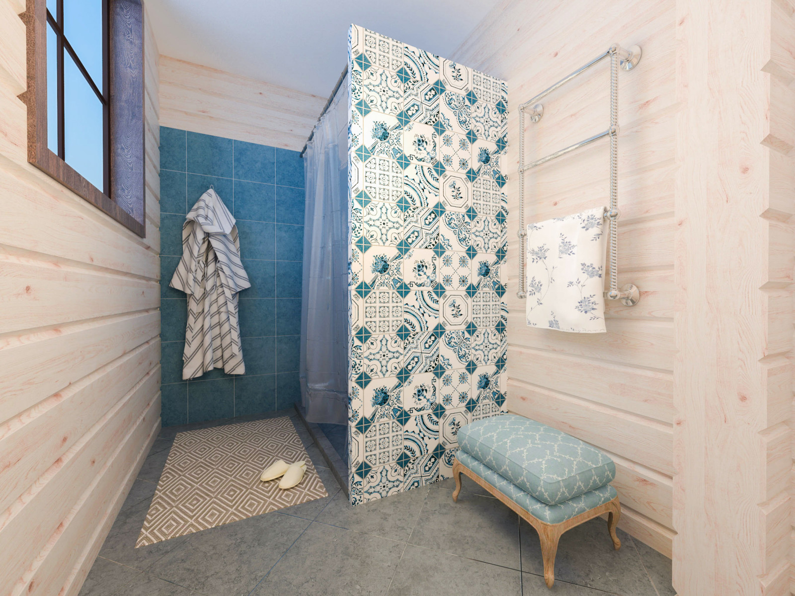 Дом в срубе. С/у