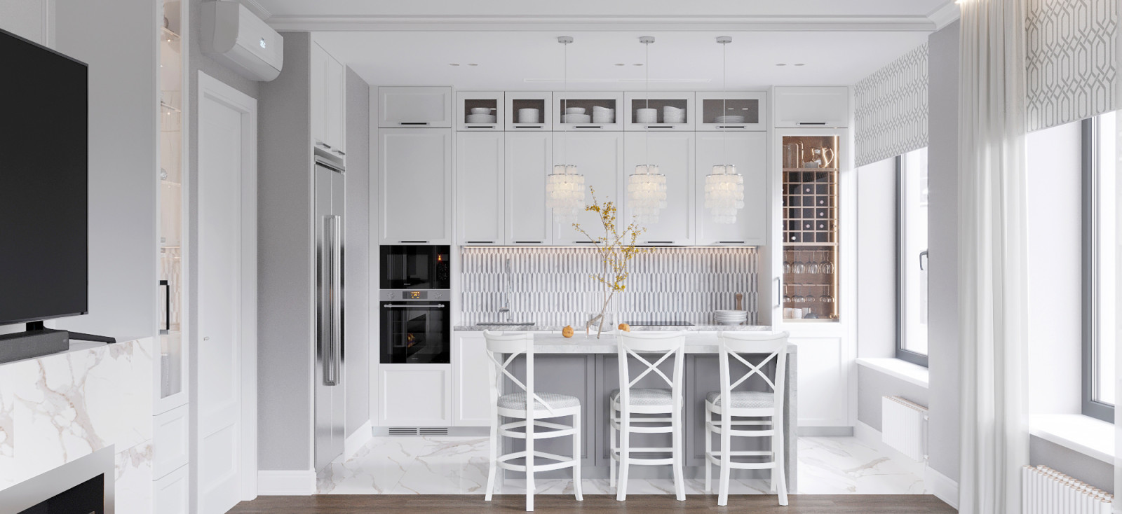 Дизайн четырёхкомнатной квартиры 116 кв.м в ЖК Символ
