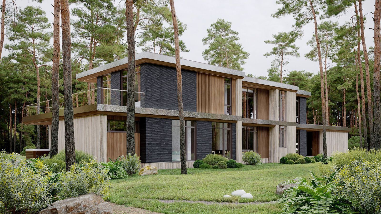 Проект с плоской кровлей 655 м2