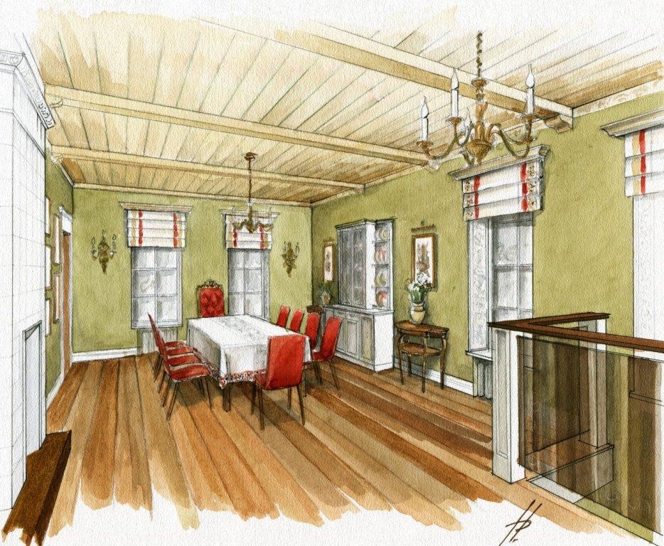 столовая в итальянском стиле, 2005, Подмосковье