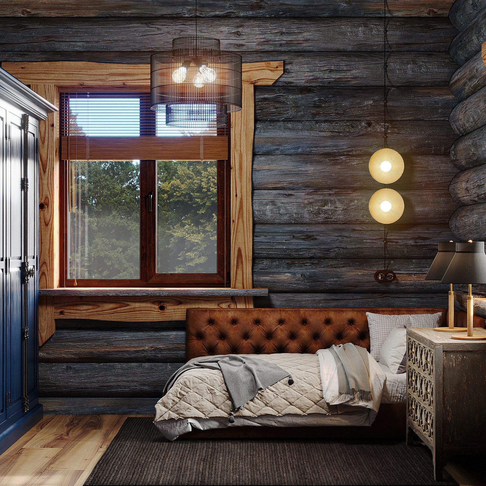 Дом из кело для рыбалки. Гостевая спальня