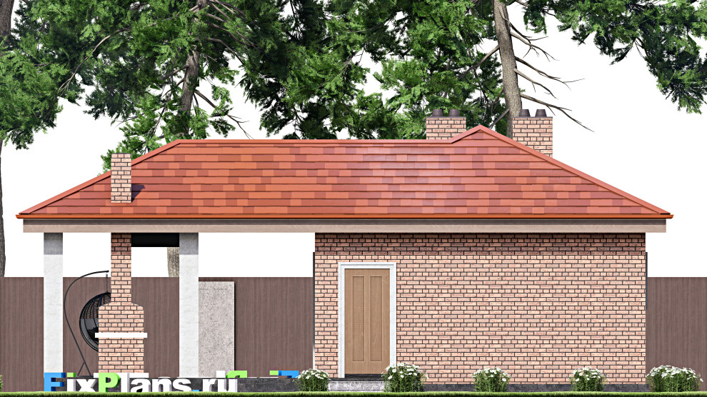 Проект одноэтажного дома 11х12м S79м2 F-14858