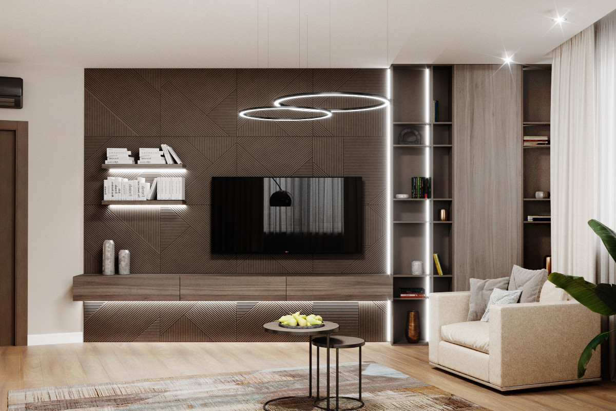 Апартаменты в Москве 90 кв.м. гостиная