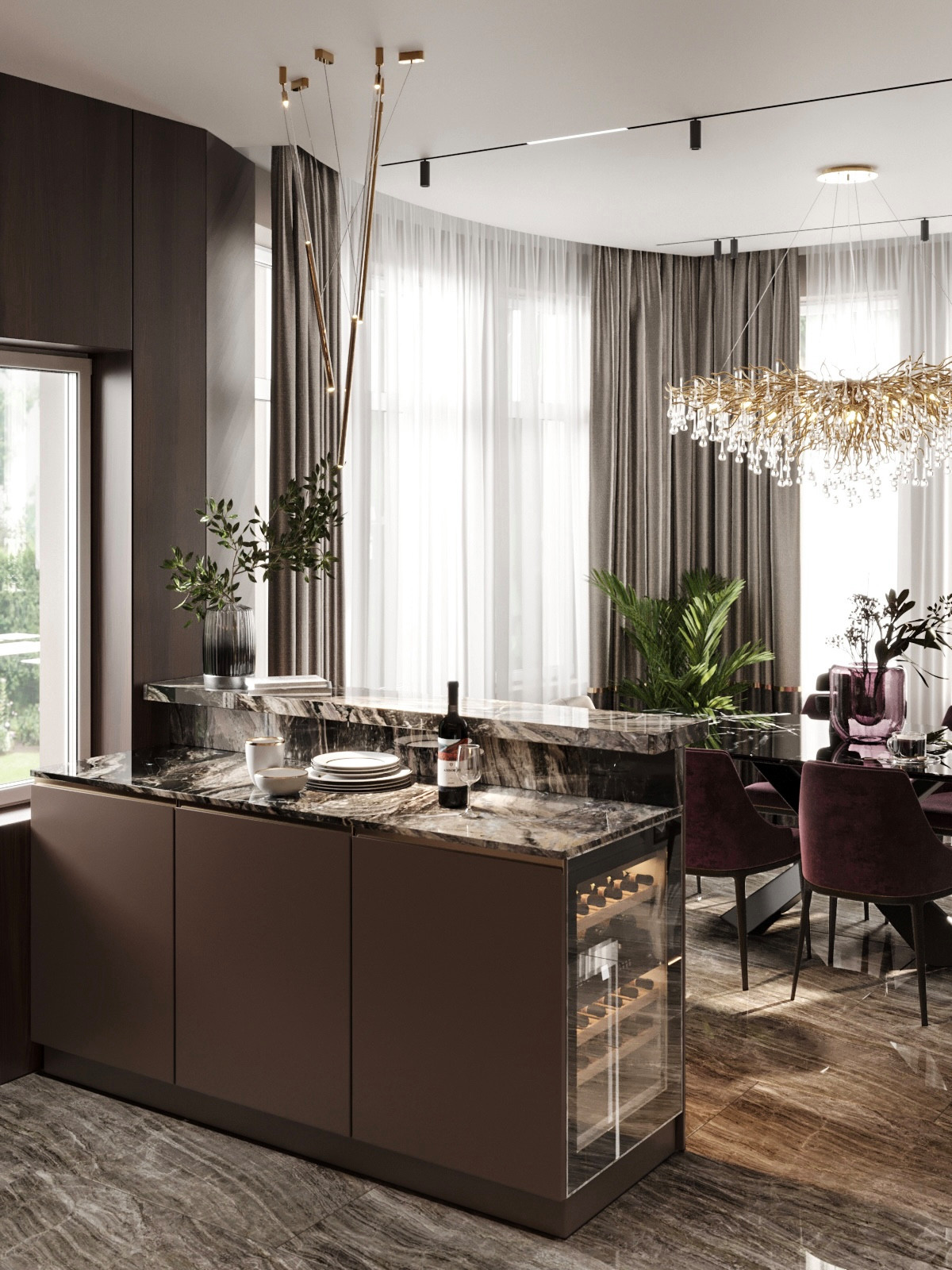 Хоум-офис мечты: потрясающий темный интерьер таунхауса