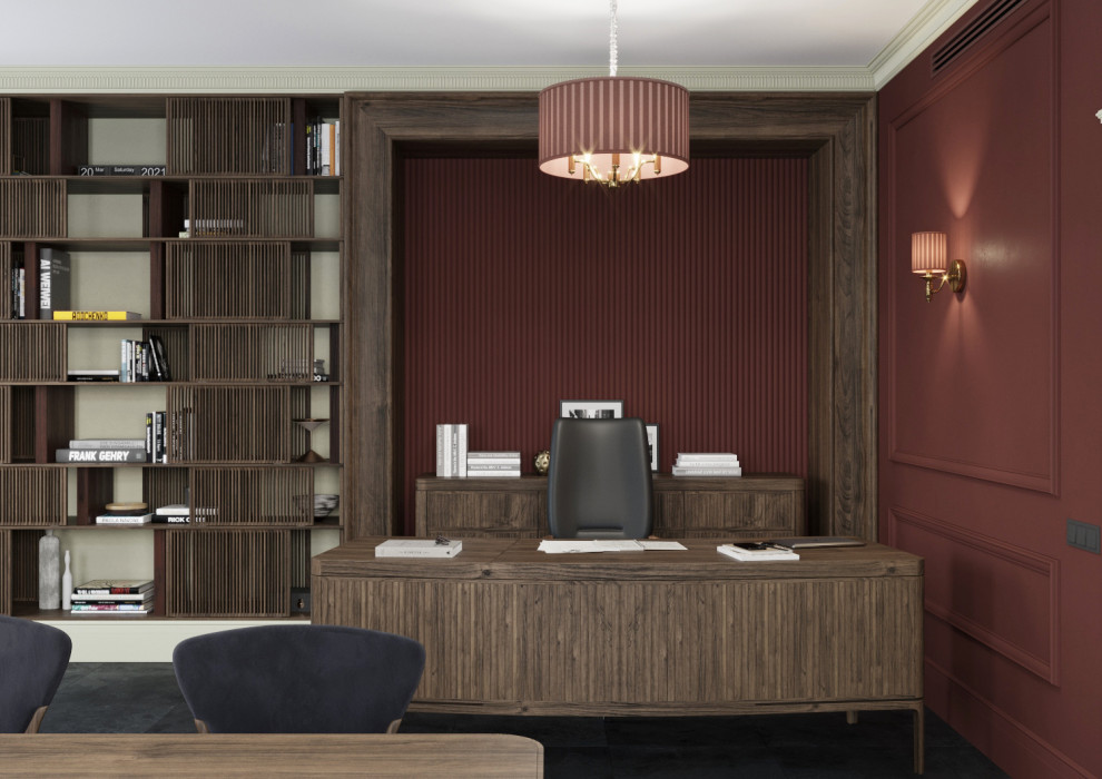 Обложка проекта: Кабинет в винных тонах