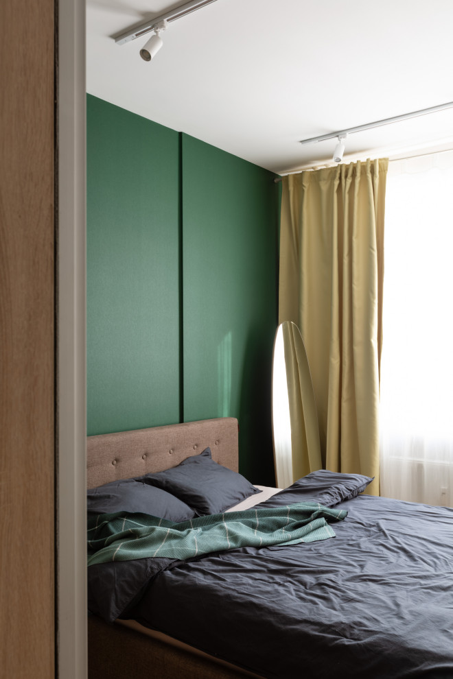 Обложка проекта: Интерьер спальни в темно-зеленых тонах