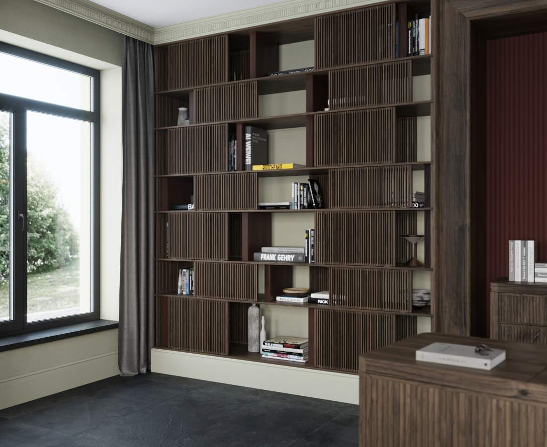 Кабинет в винных тонах