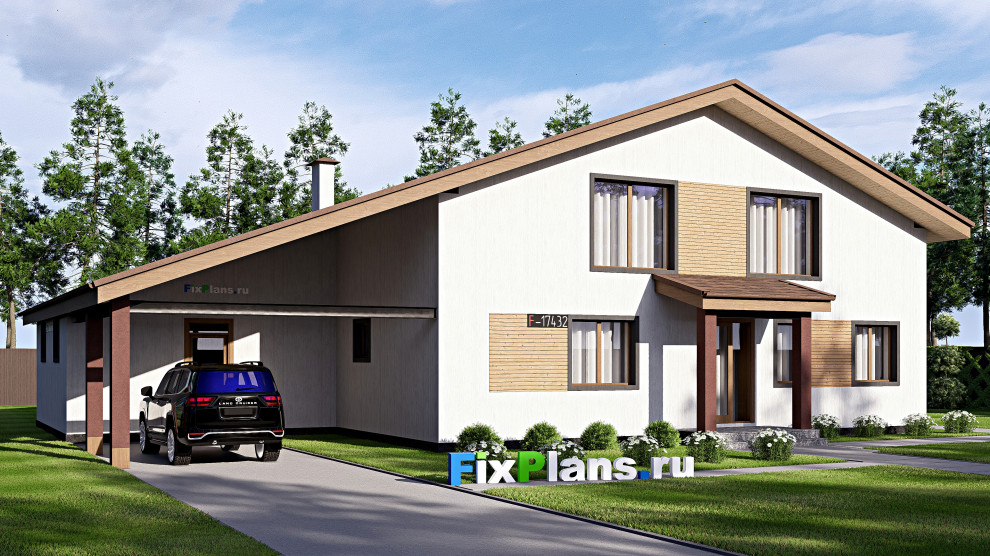 Проект дома с мансардой 15х23 м S302м2 F-17432