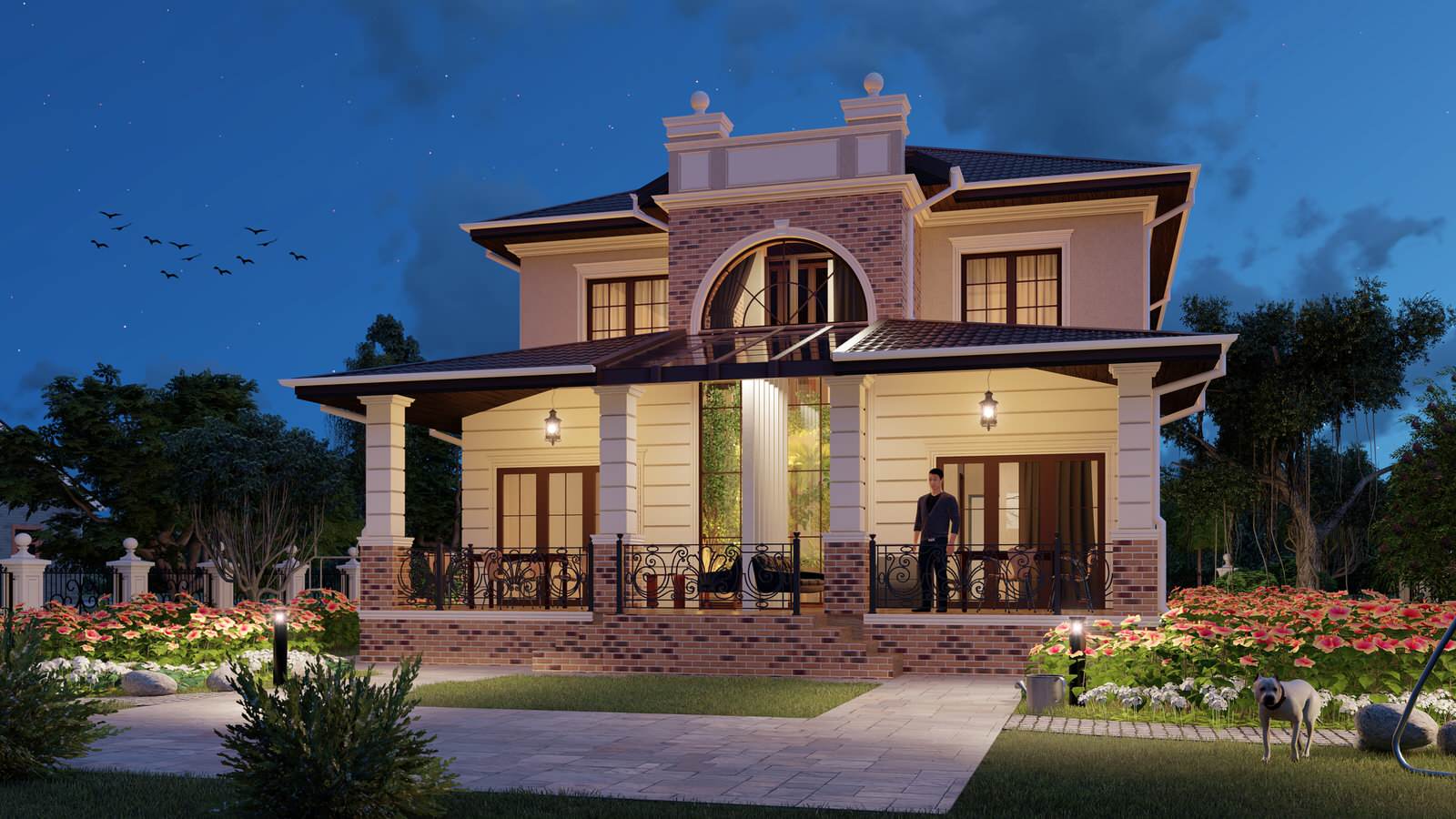 ДОМ-УСАДЬБА НА 2 СЕМЬИ + МАСТЕРСКАЯ (В1)