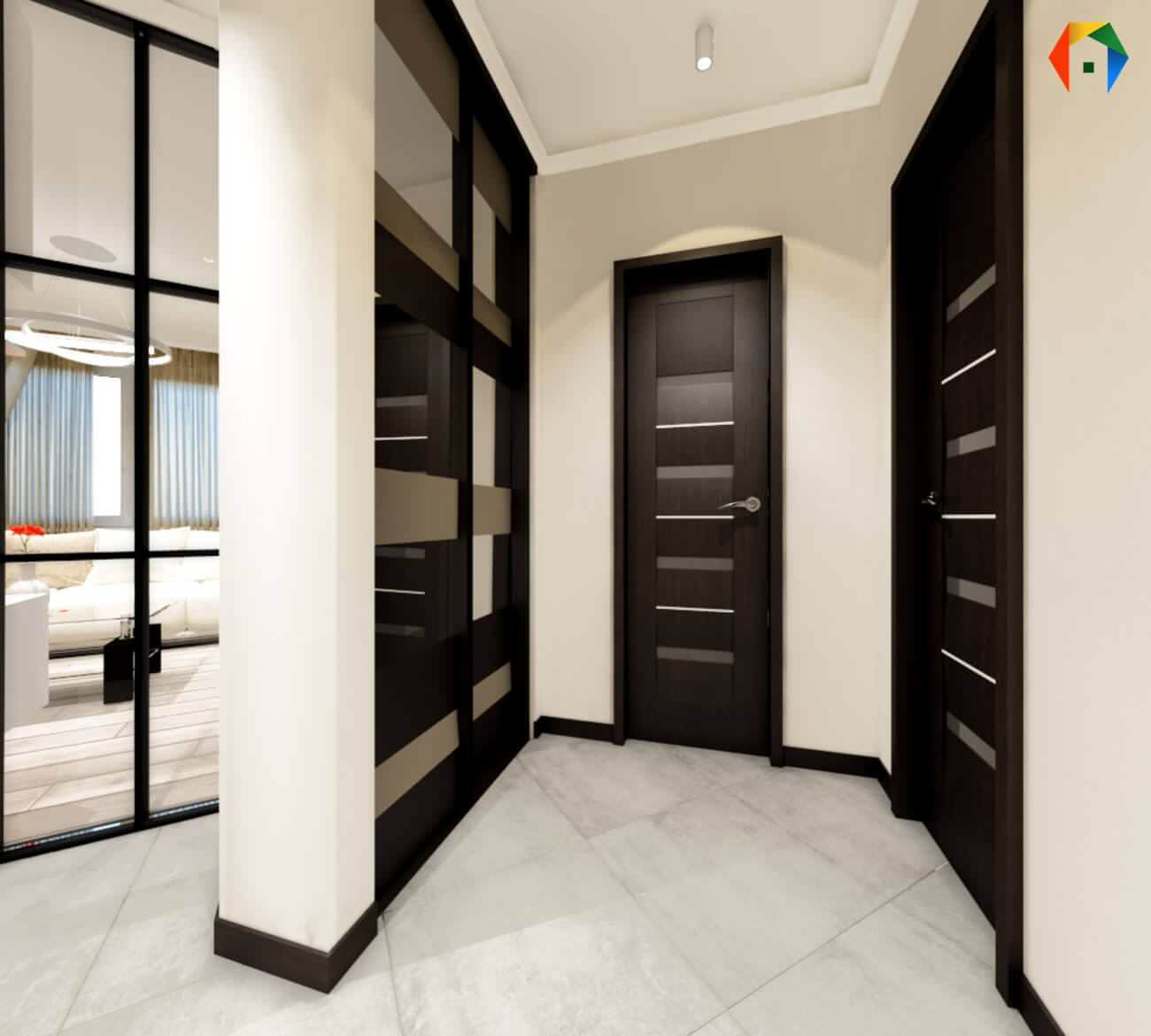 Сколковская. Дизайн-проект 3-комнатной квартиры, с коллажами и визуализацией в О