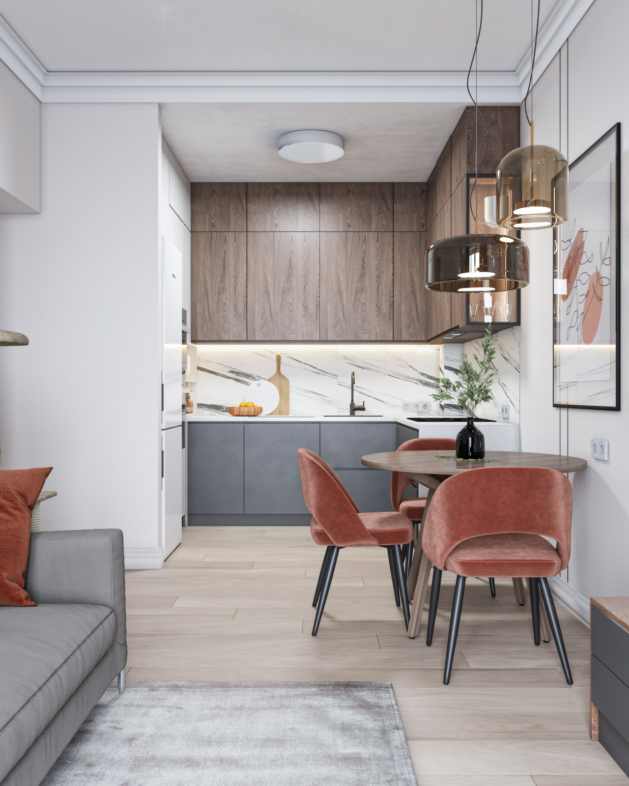 Дизайн трехкомнатной квартиры ЖК Мегаполис-парк 69м2