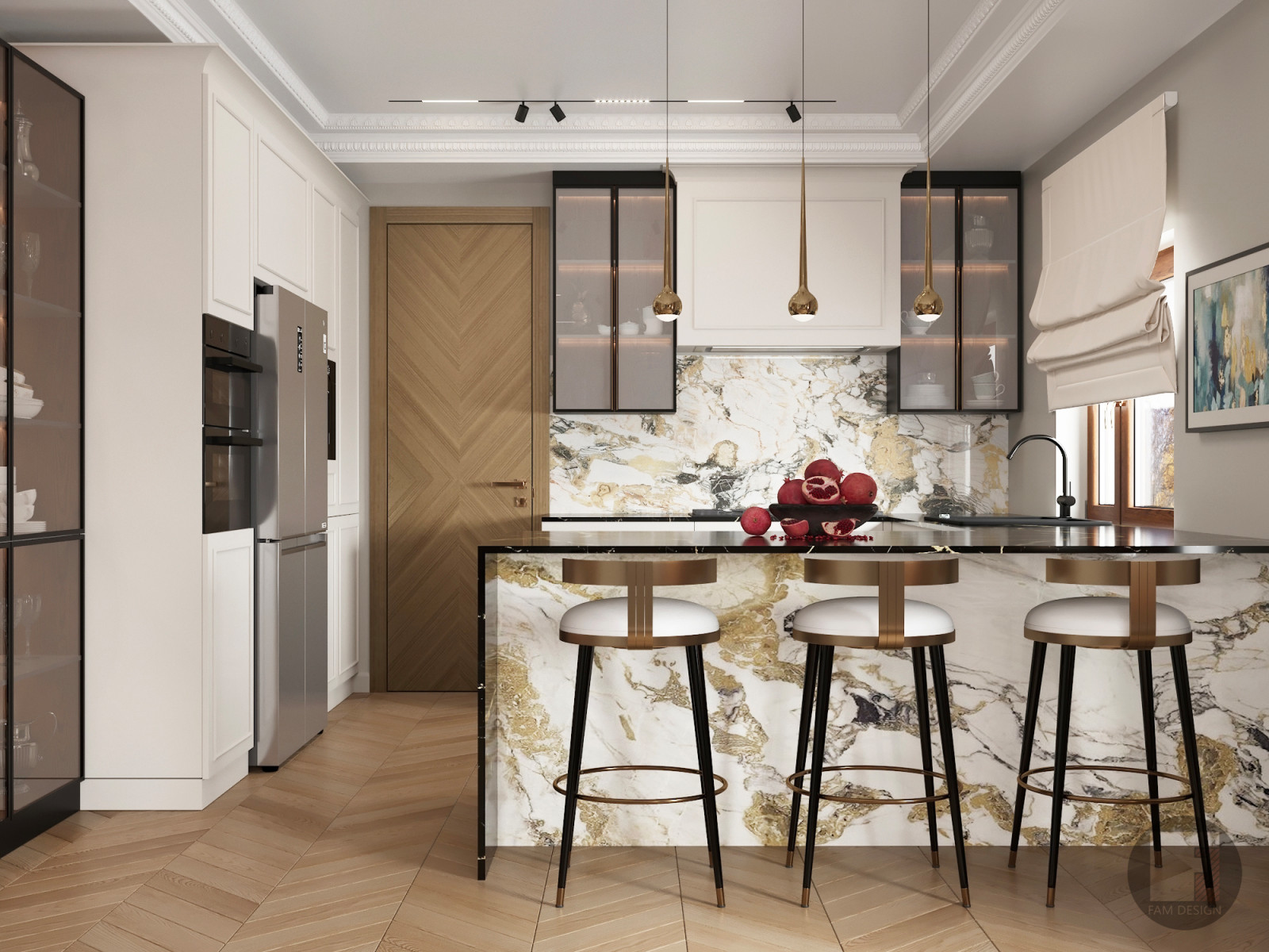 Стильная гостиная в неоклассике