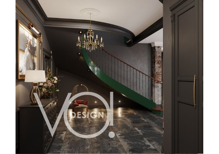 Общественная зона, прихожая, гостиная столовая и кухня