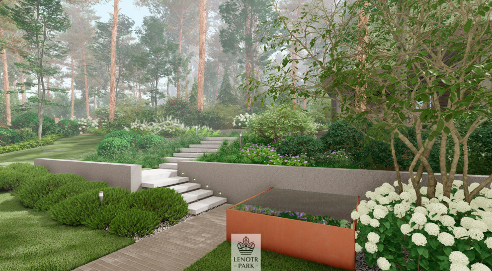 Сад на склоне в КП Подмосковные просторы