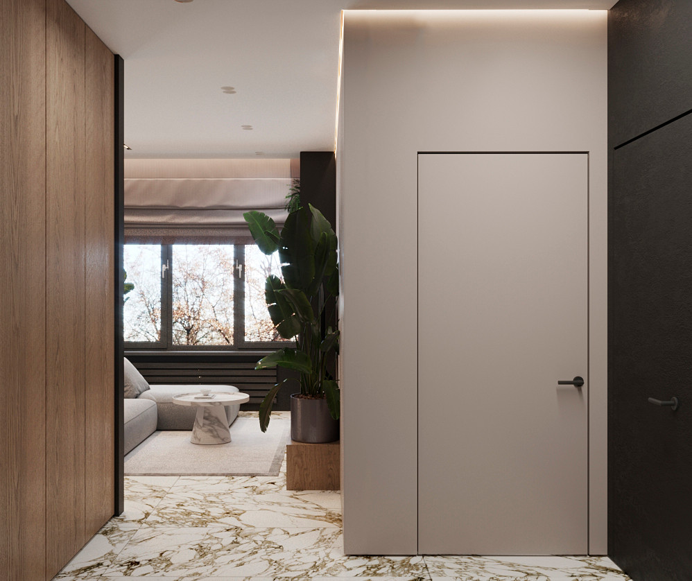 Обложка проекта: Минималистичный интерьер на Юге Москвы