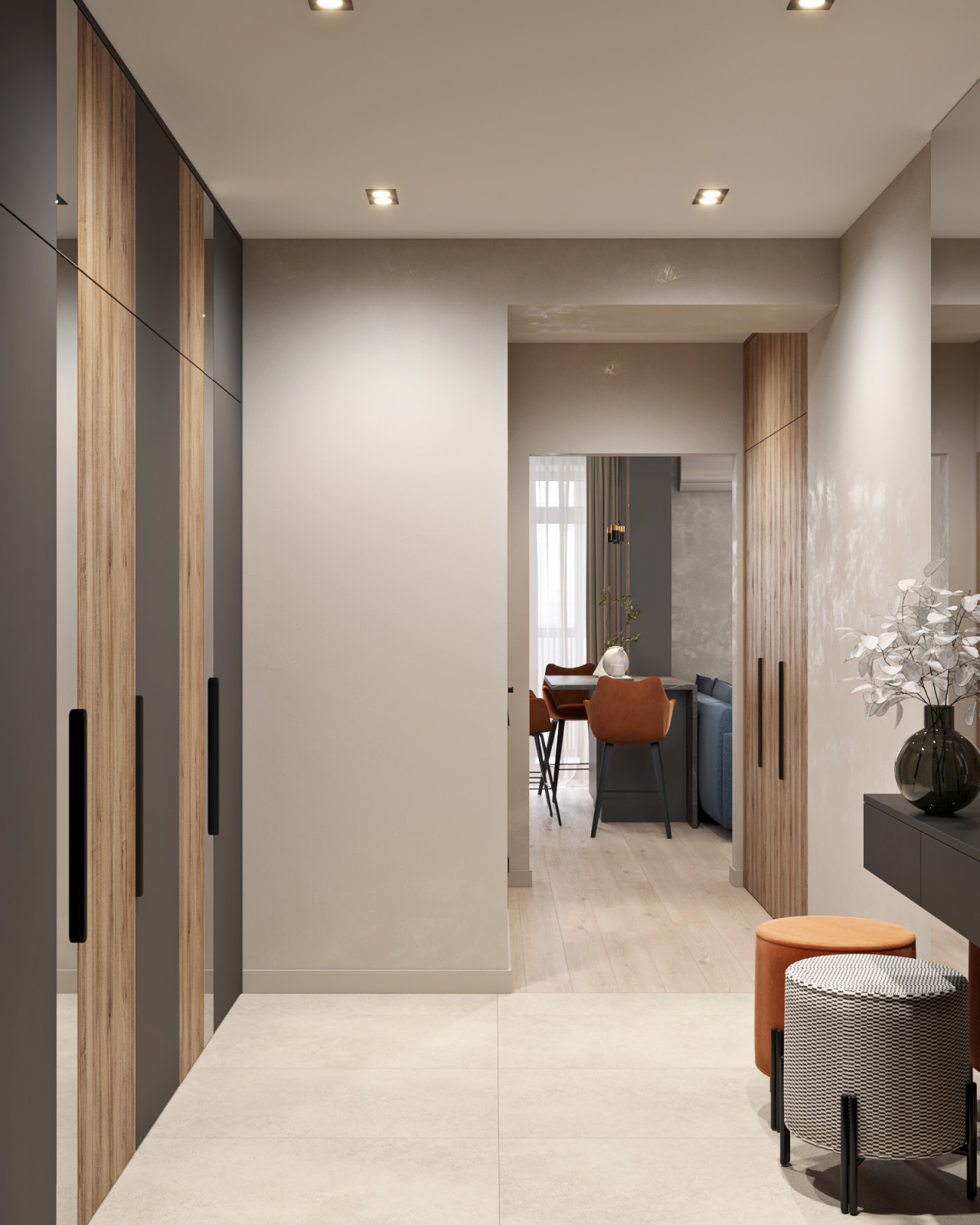 2-комнатная квартира для семейной пары в современном стиле