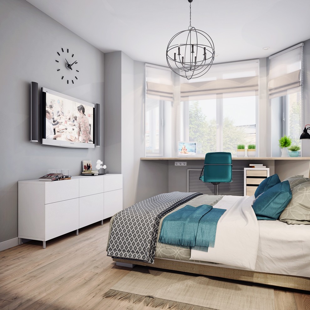 Скандинавксий стиль в однокомнатной квартире.