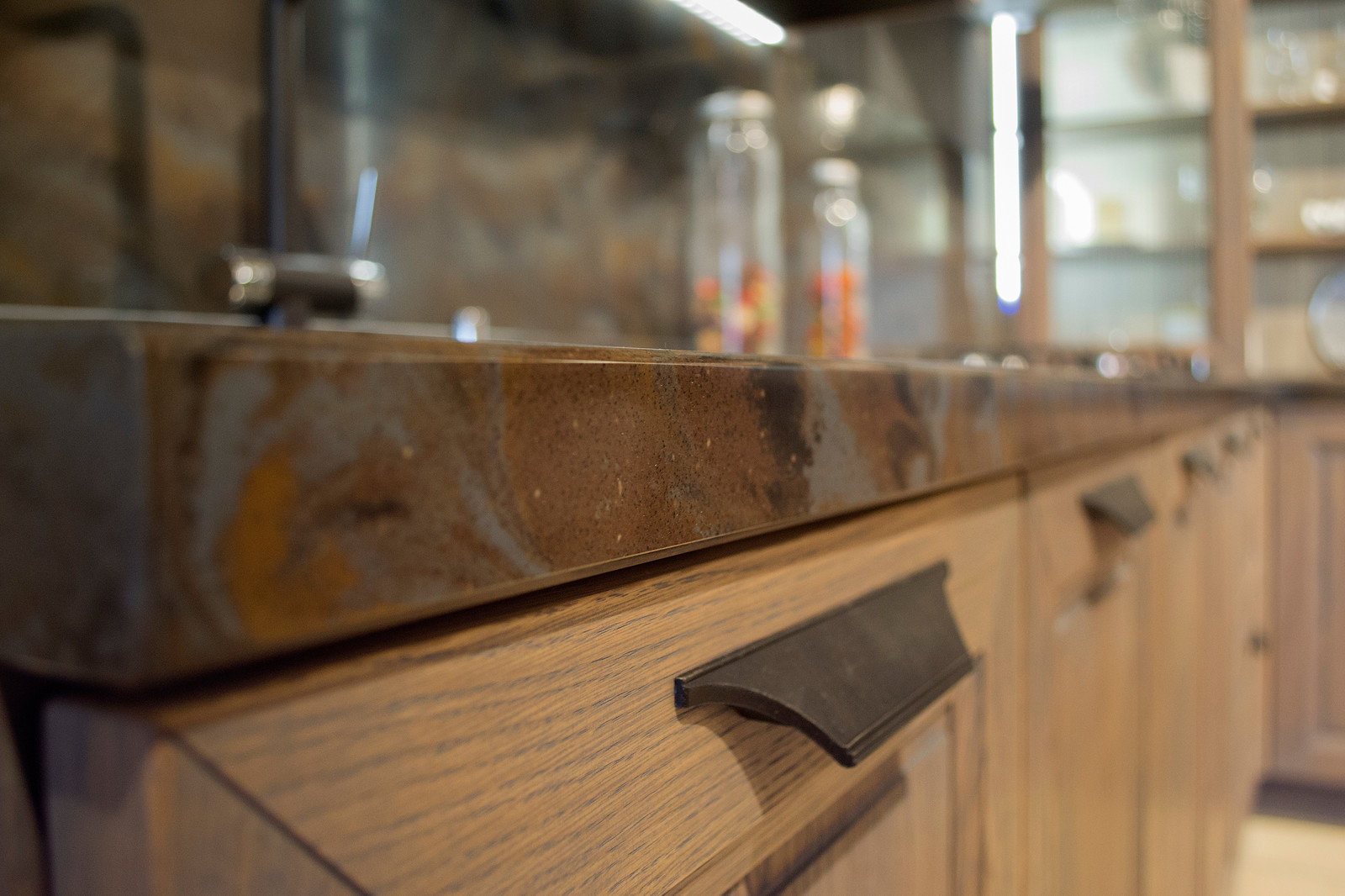 Кухонный гарнитур "Агата" серое небо/белый лён