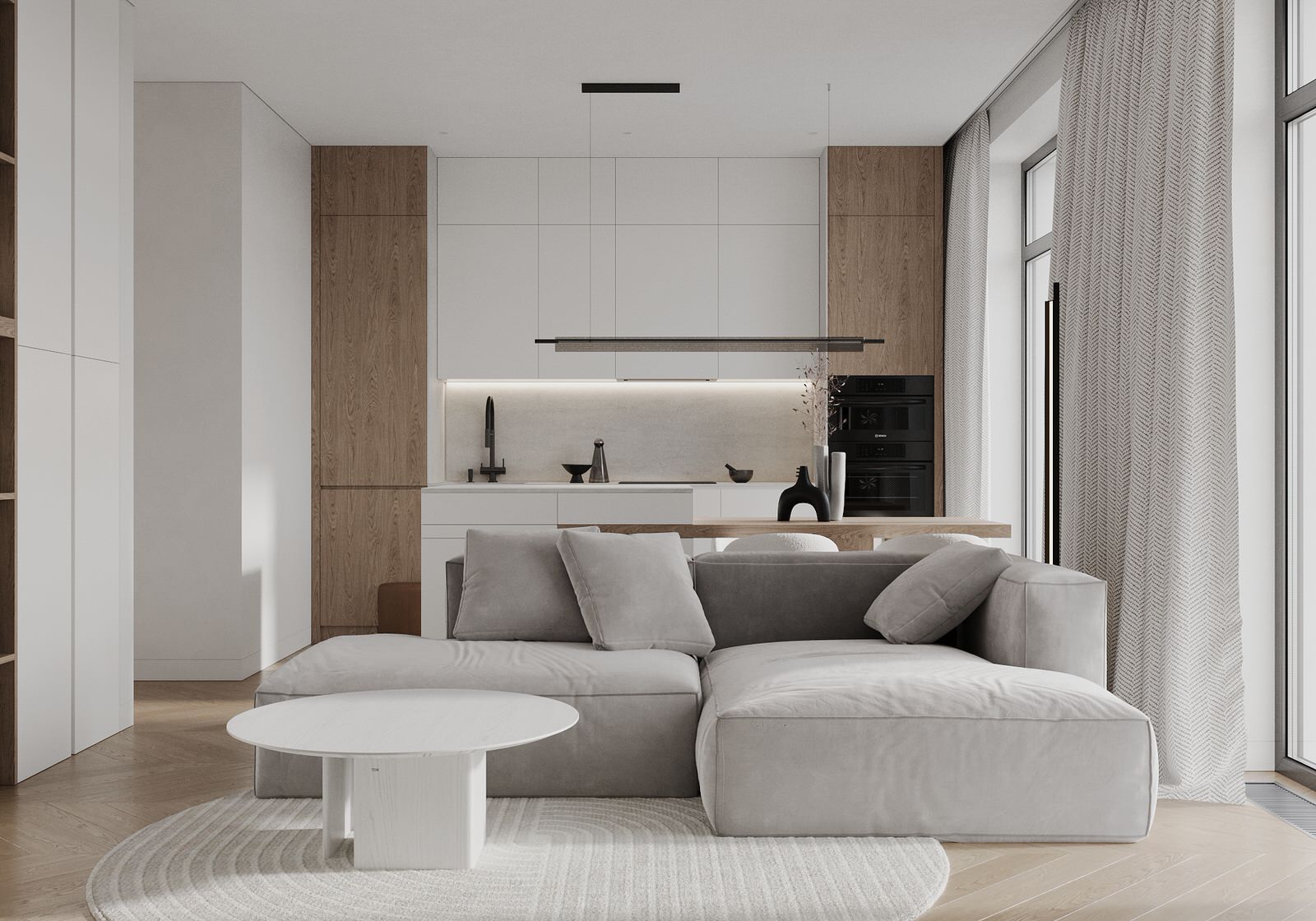 Обложка проекта: Светлый интерьер квартиры 68 м² в ЖК "Остров" г. Москва