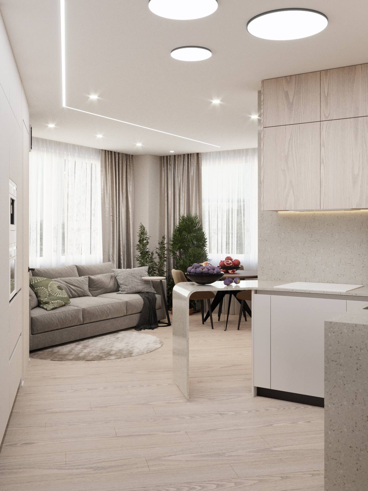 Обложка проекта: Минималистичная квартира в светлых тонах в ЖК Кристалл