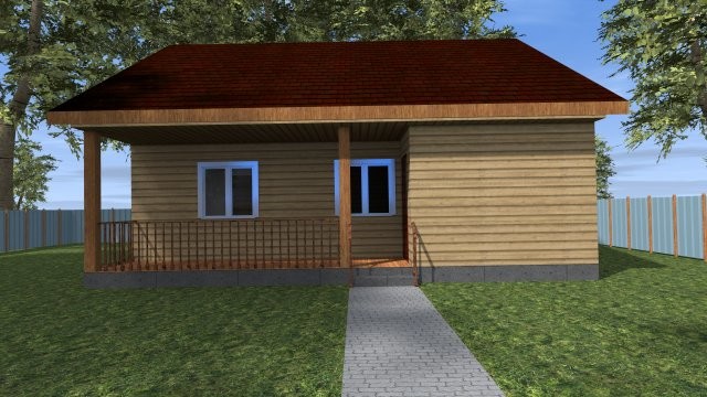 Каркасный дачный дом [011.14]