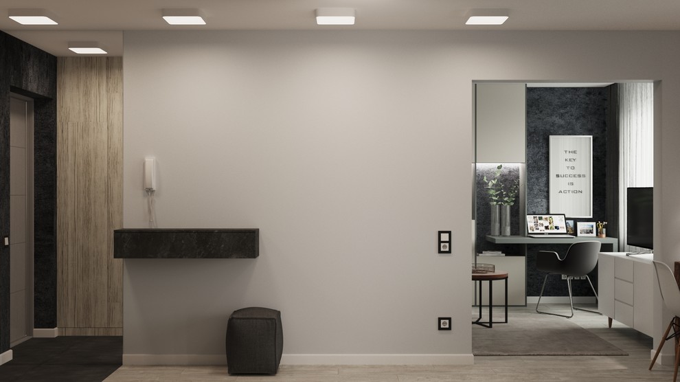 Однокомнатная квартира в холодных тонах