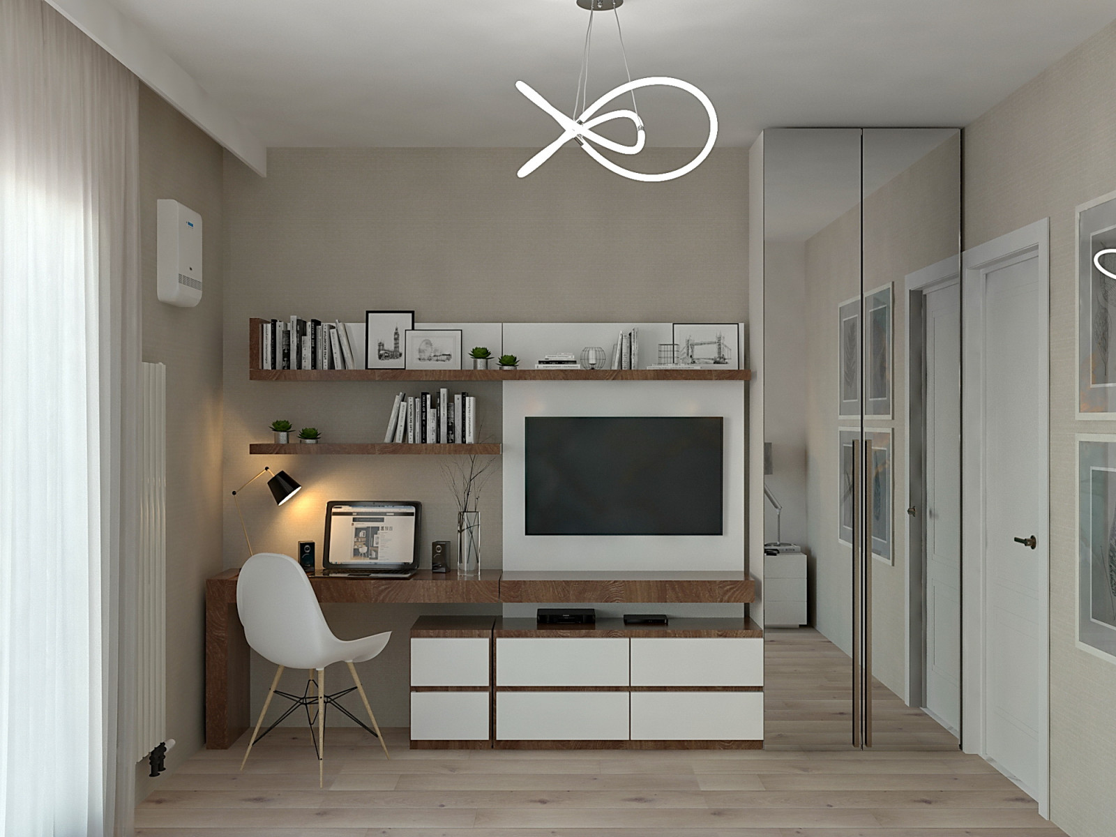 Спальня с рабочей зоной