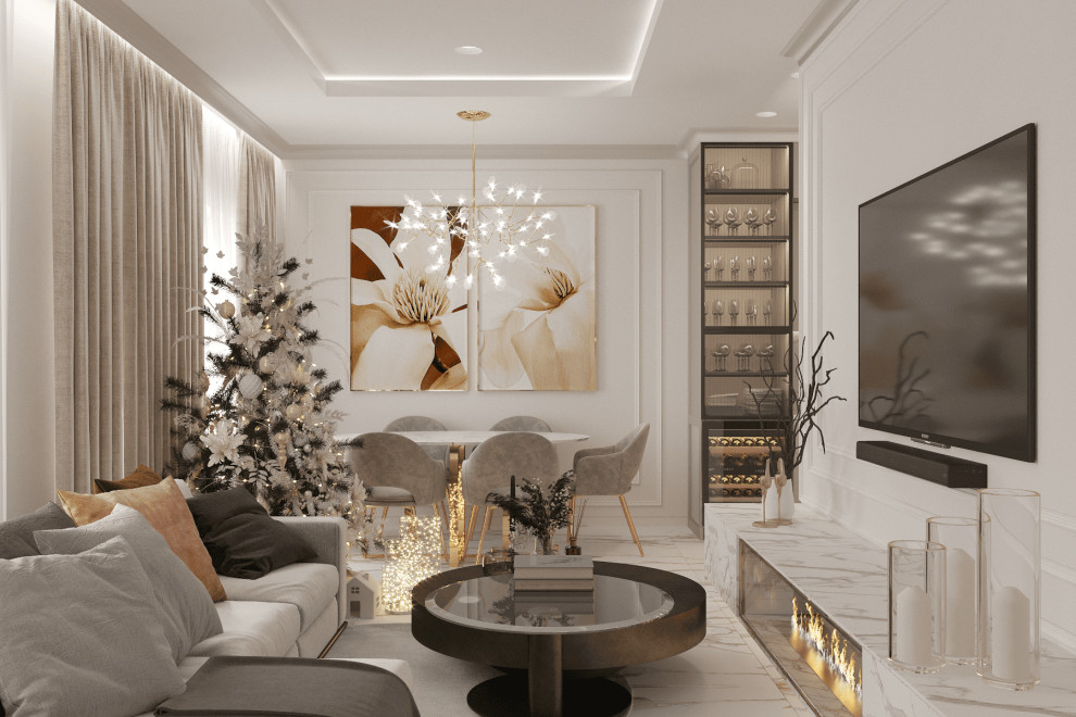 Просторная квартира в нежных оттенках со стильными элементами декора