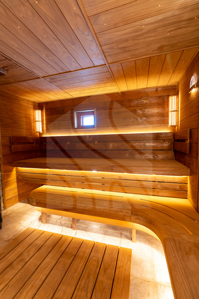 Фигурные 3D-полки и отделка из новозеландской сосны Пино Премио