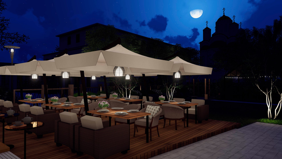 Летнее кафе на территории усадьбы Т. Рябининой