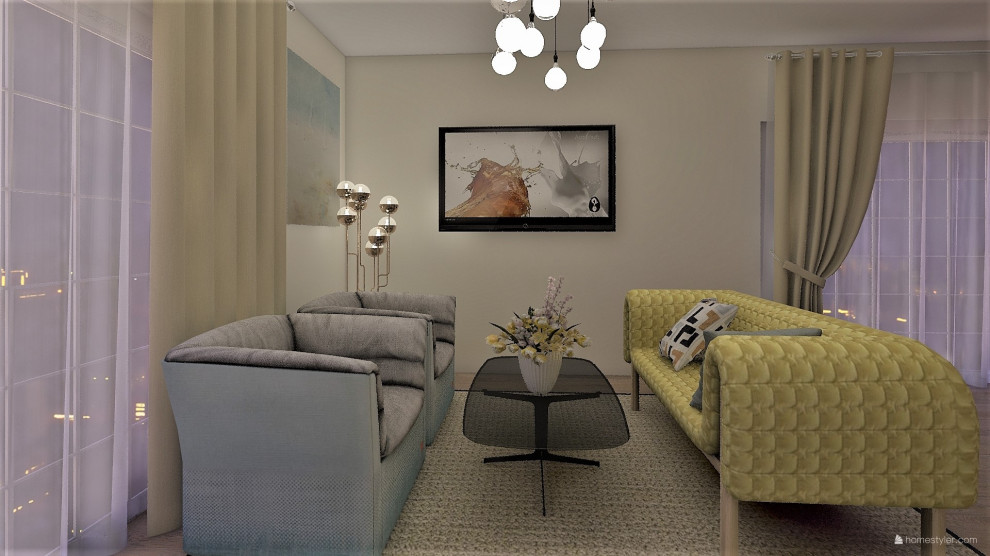 ГОСТИНАЯ В ГОРЧИЧНЫХ ТОНАХ