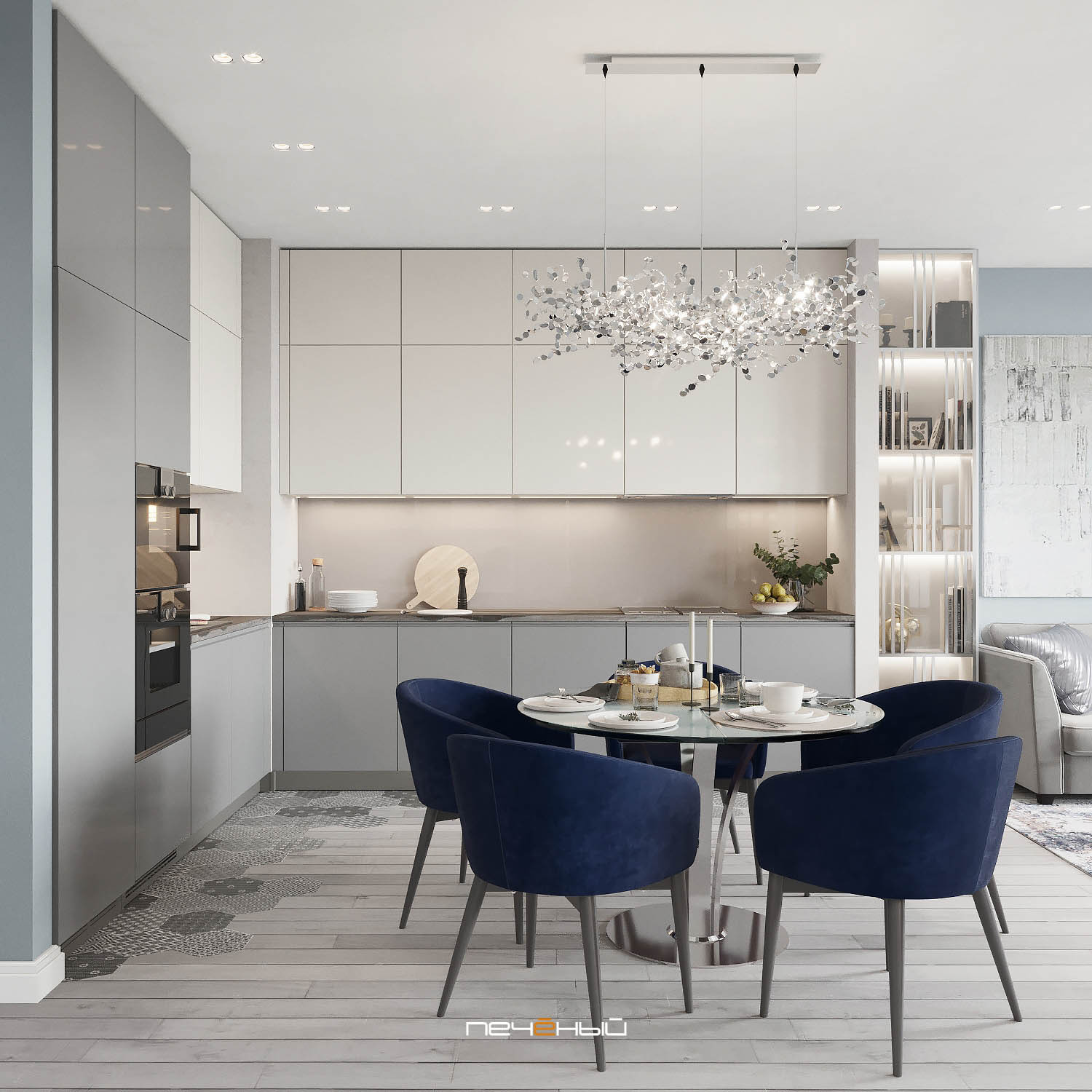 Современная трёшка в пастельных тонах