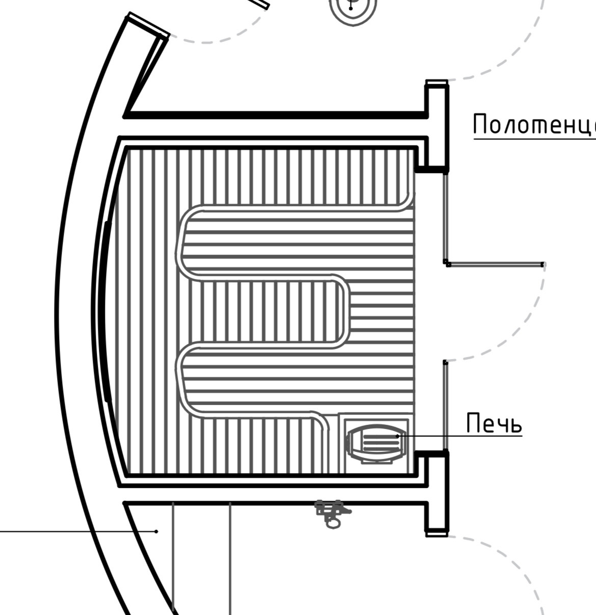 Обложка проекта: Дизайн-проект сауны по референсу для заданного по мощения. Клиентка влюбилась в
