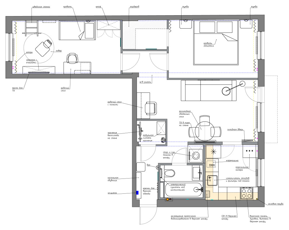 ДИЗАЙН-ПРОЕКТ ТРЕХКОМНАТНОЙ КВАРТИРЫ В Г.САНКТ-ПЕТЕРБУРГ