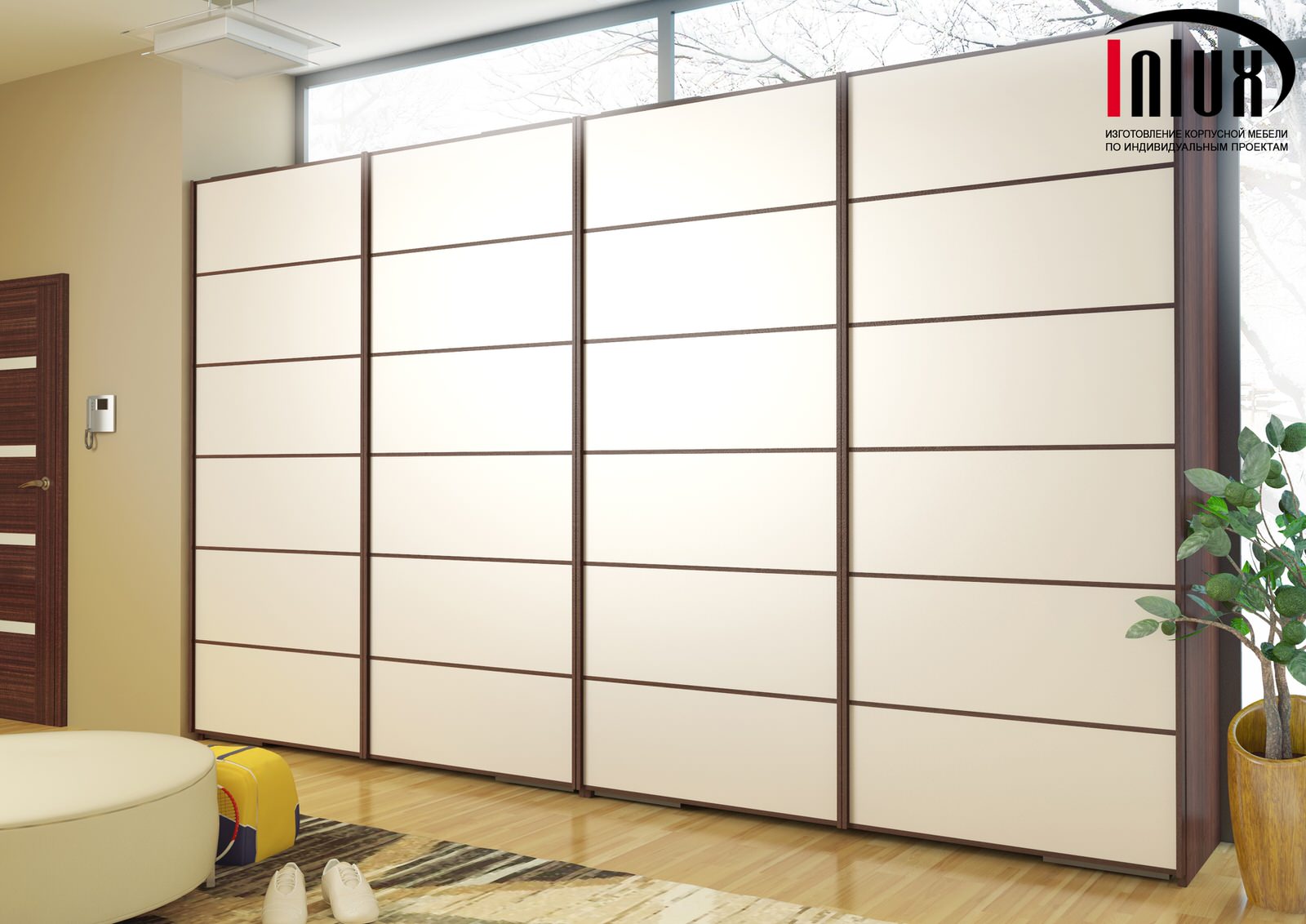 Шкафы с компланарной системой раздвижения дверей