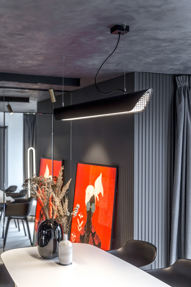 Антиизба – кухня-гостиная в темных тонах