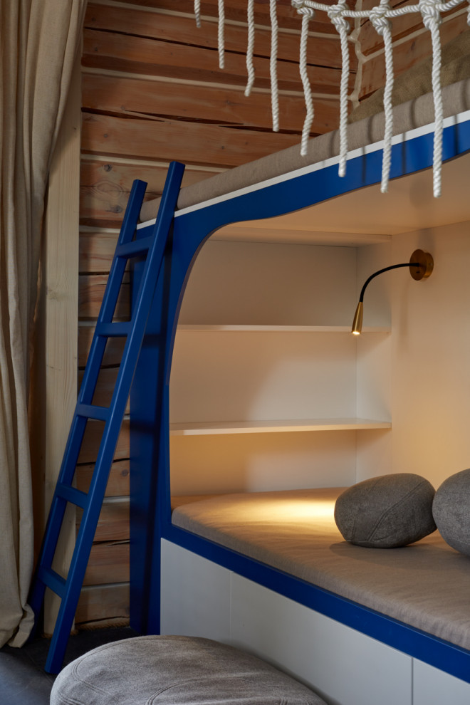 Кухня-гостиная с двухъярусной детской