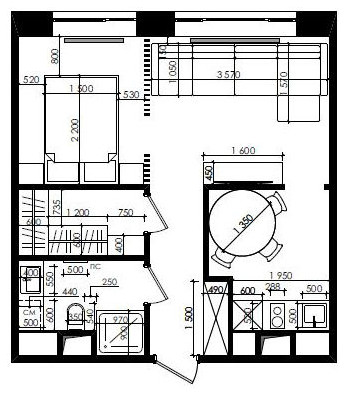 Houzz тур: Микролофт 38 кв.м с элементами тропиков