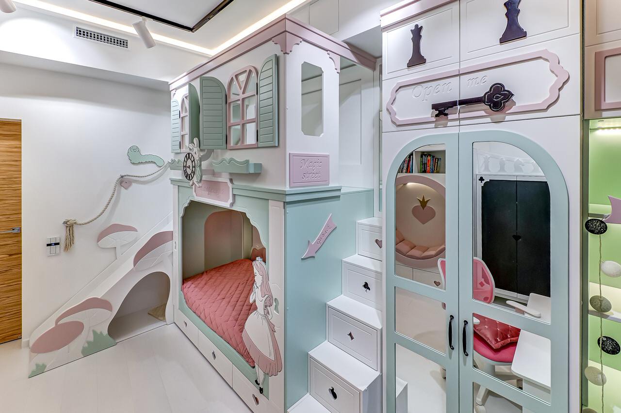 Дизайн-интерьер детской комнаты в стиле "Алиса в стране чудес"