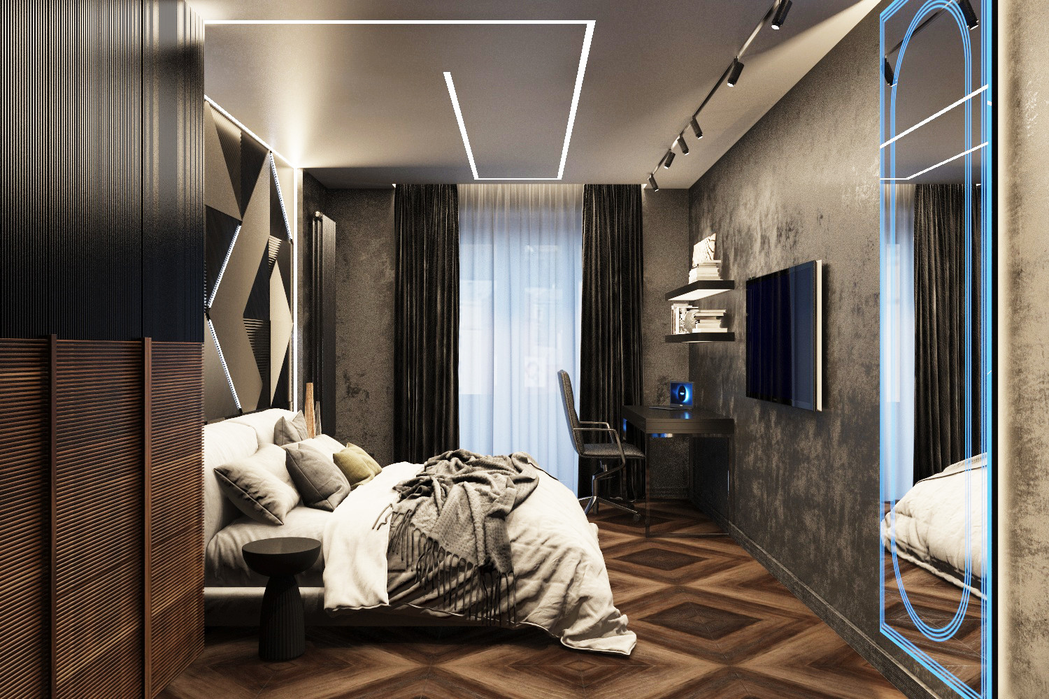 Дизайн интерьера двух комнатной квартиры. Спальня. Краснодарский край