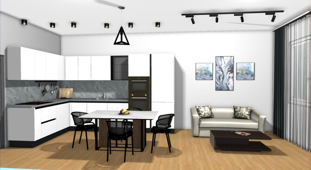 Кухня-гостиная общий вид