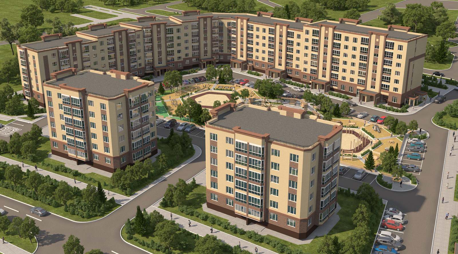 Обложка проекта: Разработка планировки дворового пространства и 3д визуализация жилого комплекса