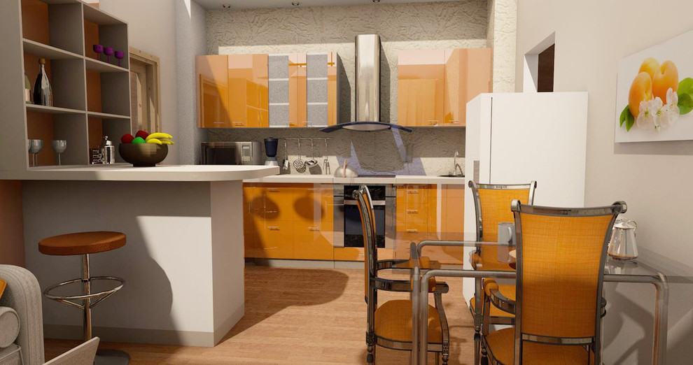 Дизайн кухни 17 кв.м. в двух вариантах: современный и классика.